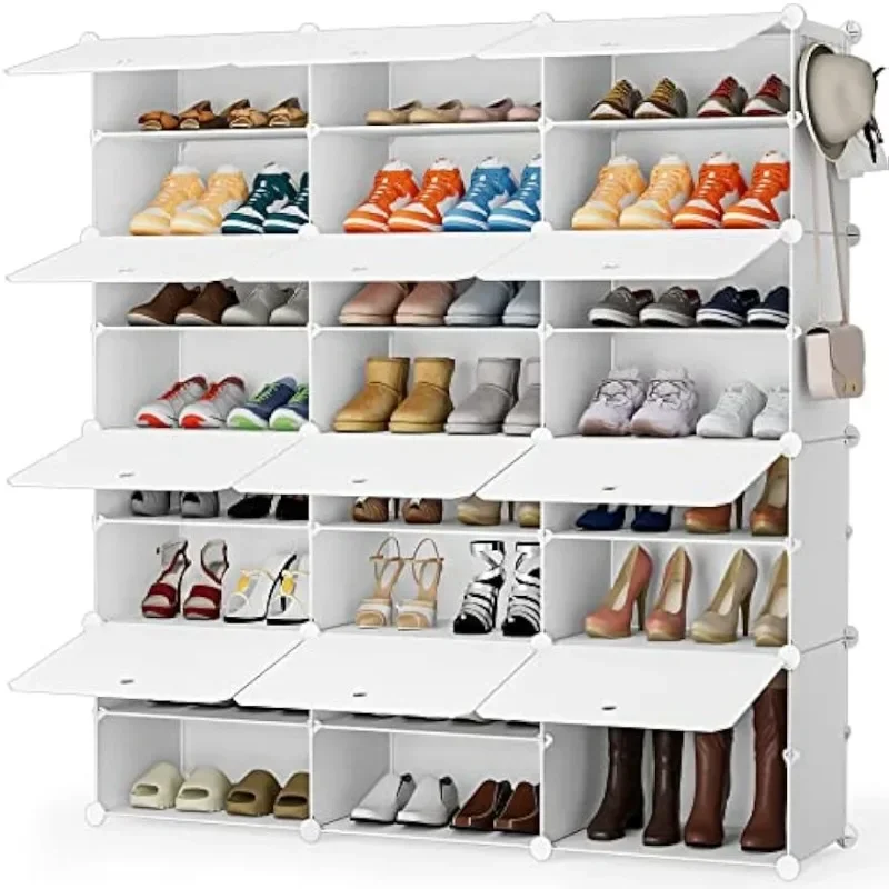 

Shoe Storage Cabinet, 48 Pairs Rack 3 by 8 Tier Organizer Space Saving for Closet Hallway Living Room
