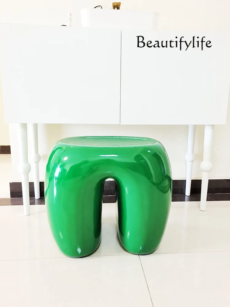 

Creative colorful tooth stool change shoes casual low stool villa cafe designer furniture home designer