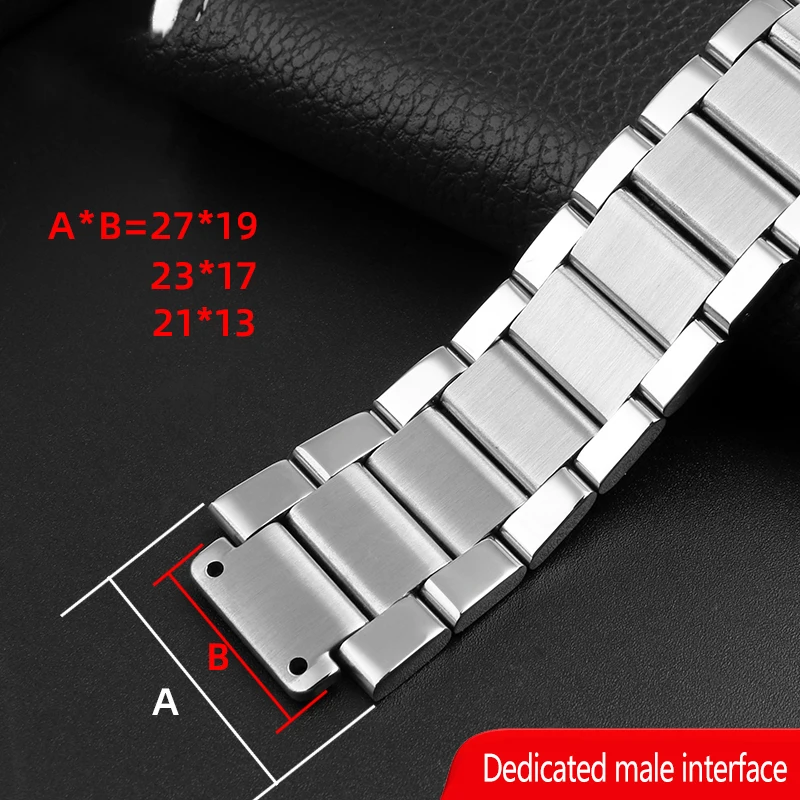 21*13MM 27*19 For HUBLOT Classic Fusion Big Bang Watch Strap with Raised Mouth Stainless Steel Watch band Steel Band Accessories