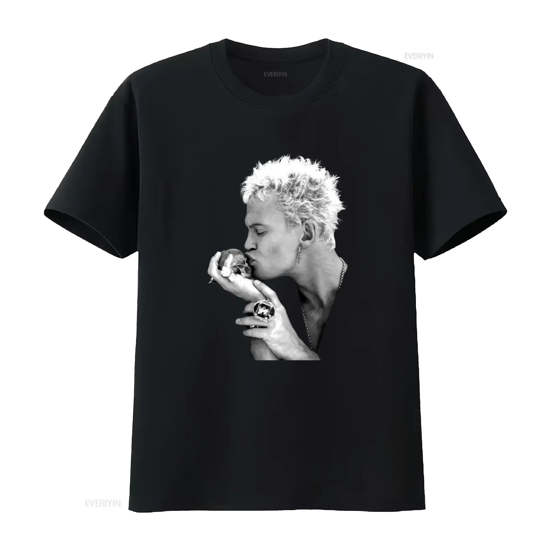 Vintage Billy Idol T Shirt Black Xl Kiss The Skull Rock Style  vintage Washed Unisex streetwear Versatile homme