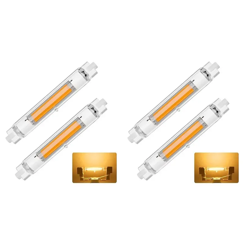 

【ELECTRONIC-ACCESSORIES】4Pack R7S LED 118 Mm, 30 W R7S LED Dimmable Bulbs Replacement For J118 Mm, Warm White 3000 K 3000LM