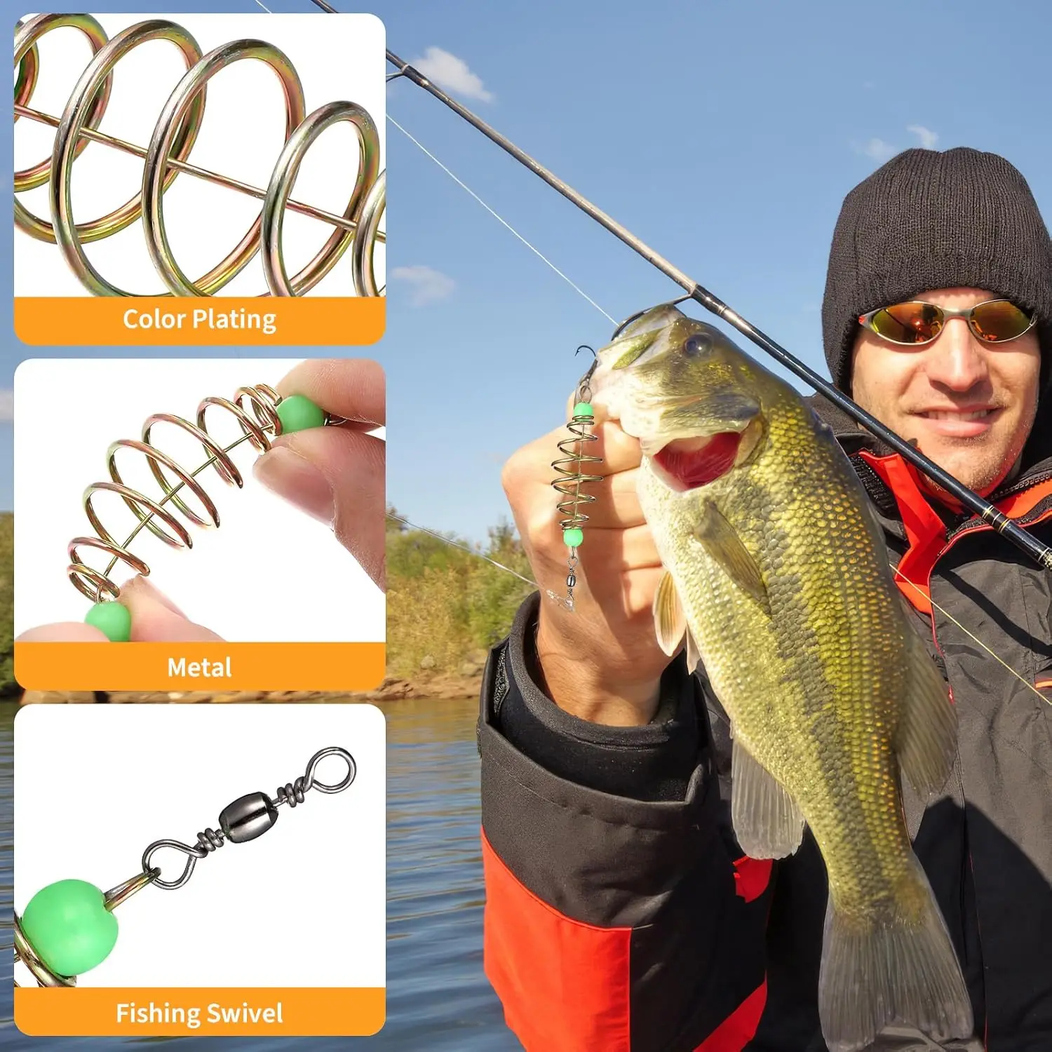 5Pcs Spring Feeder Basket Fishing Bait Trap Cage Holder Lure Bait Cage for Carp Fishing Tackle Accessories Easy Bait Loading view 6