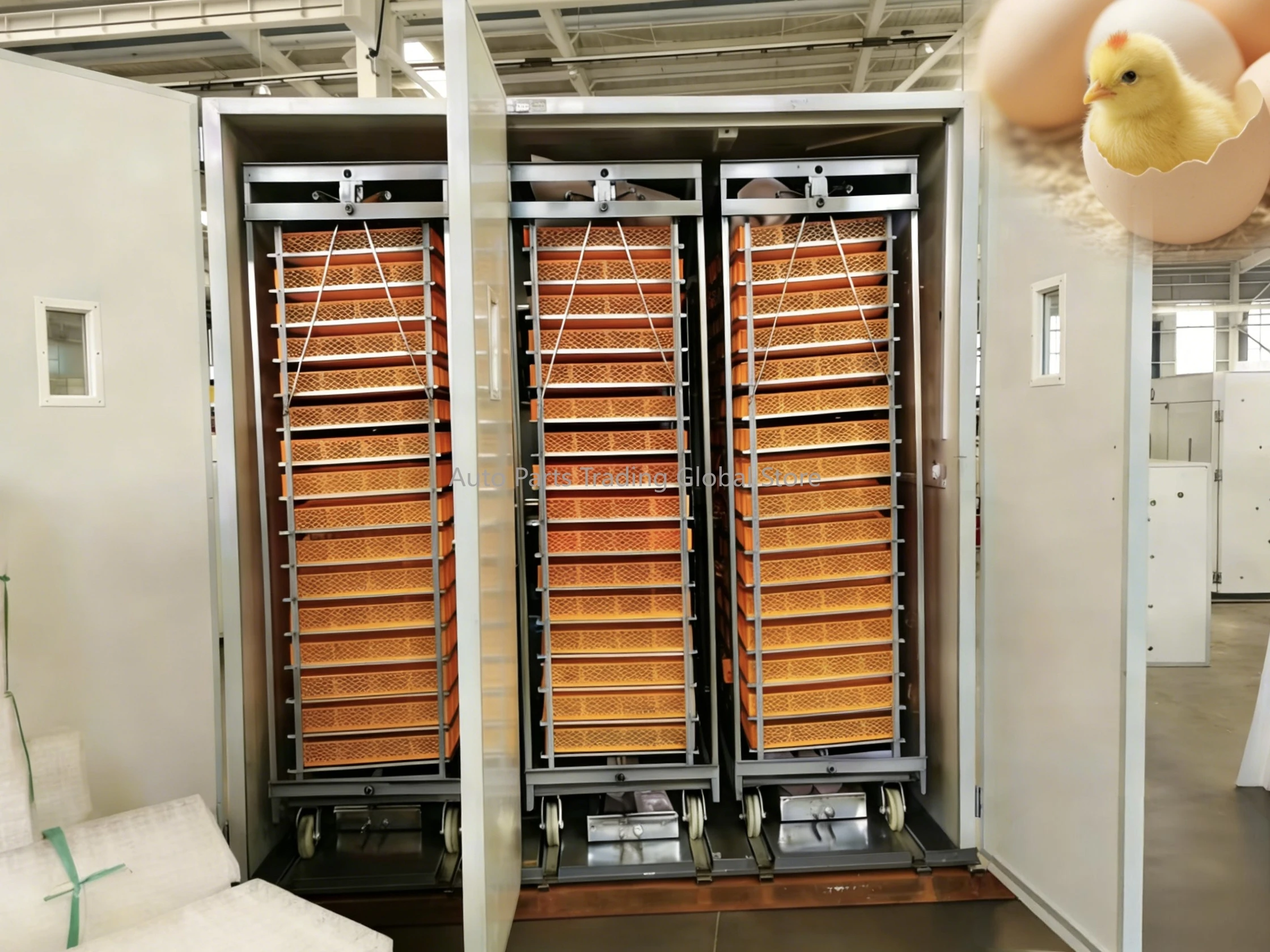 Large-Scale 16896 Egg 3-in-1 Poultry Incubator: Hatching, Brooding & Heating For High-Yield Poultry Production HJ-IH16896