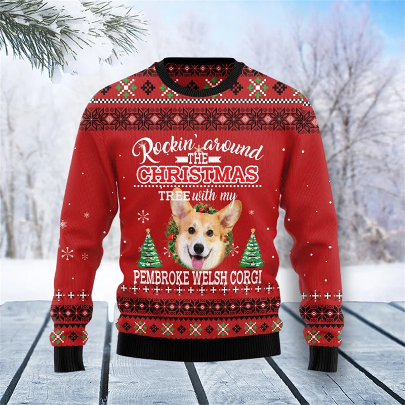 3D Happy Christmas Print Man Sweater Dogs Graphic Christmas Jumpers Women Funny Pullovers Streetwear Ugly Christmas Sweatshirts
