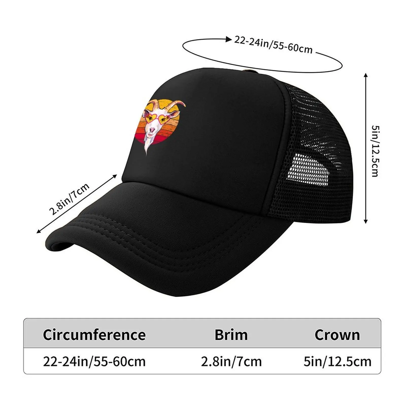 Casquette de Baseball rétro drôle de chèvre avec lunettes de soleil, casquette de camionneur, chapeau occidental de Golf pour femmes et hommes