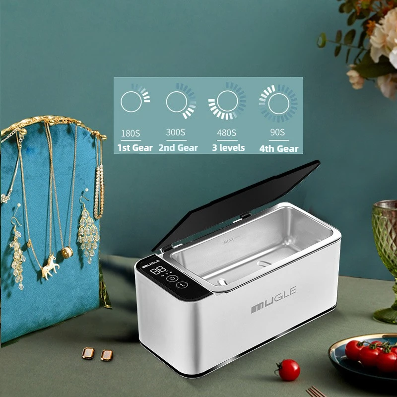 

500ML Ultrasonic Household Cleaning Machine High Frequency Vibration Multifunctional Tool Deep Clean for Glasses Jewelry Watch