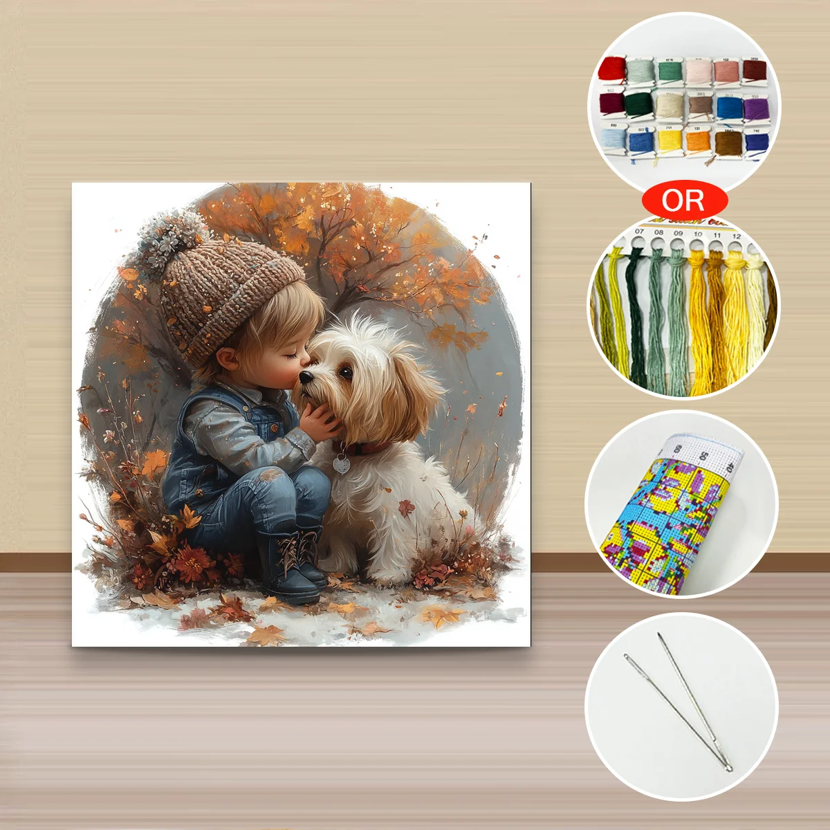 1 Stück 40x40 cm/15,74 Zoll, 11Ct/14Ct Kreuzstich-Set, DIY Valentinstagsgeschenk, Stickerei-Set für Feste, Religion – Detail 3