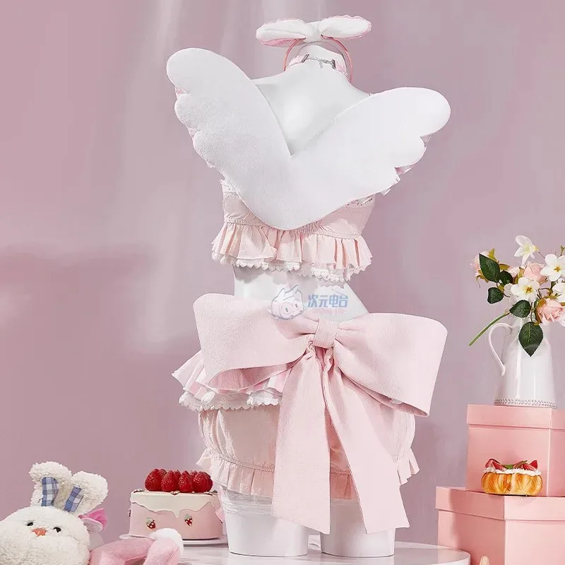 

Костюм для косплея Prisma Illya, реквизит для парика, кавайная домашняя одежда, короткий топ с оборками, юбка с повязкой на голову и носками, аксессуары для Хэллоуина