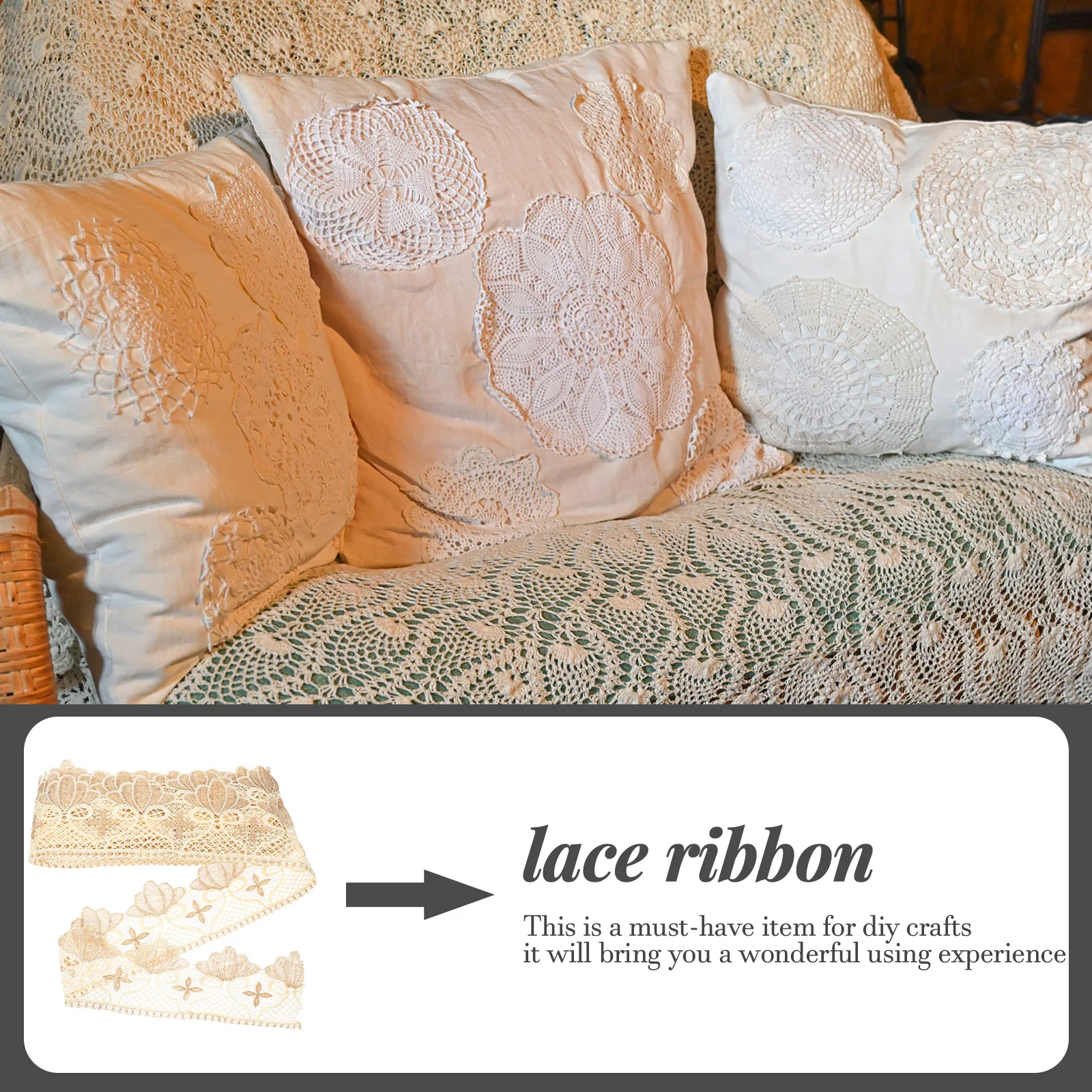 

Polyester Silk Trim Durable Elegant Non Fading Suitable Lace Ribbon Home Tailor Shop DIY Crafts Sewing Accessories