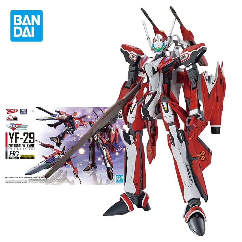 Bandai Macross F Anime Figures HG 1/100 YF-29 Durandal Valkyrie Action Figure Alto Sadtdme Collection Model  Children Toys