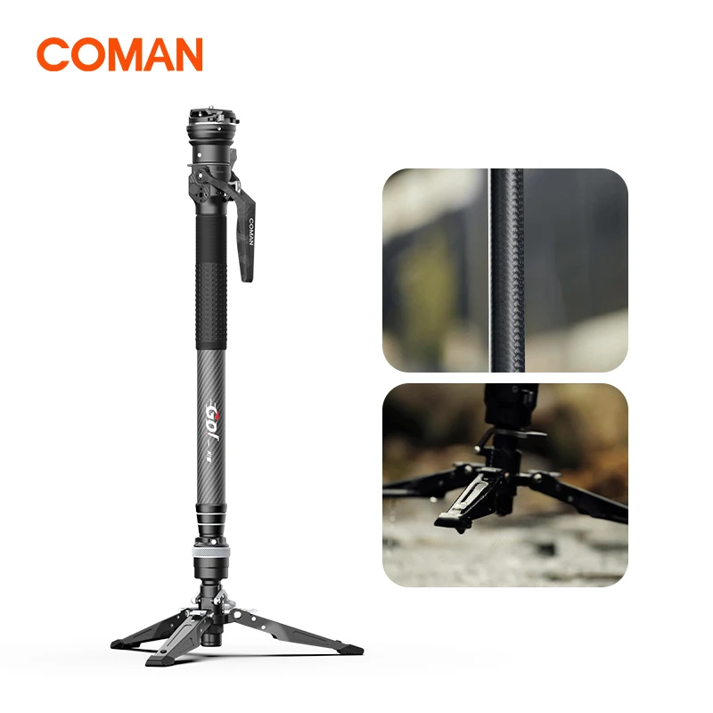 

COMAN M1S V5 Легкий монопод из углеродного волокна с быстросъемной пластиной для DSLR-камеры, дорожный штатив, подставка, подъем одним щелчком мыши