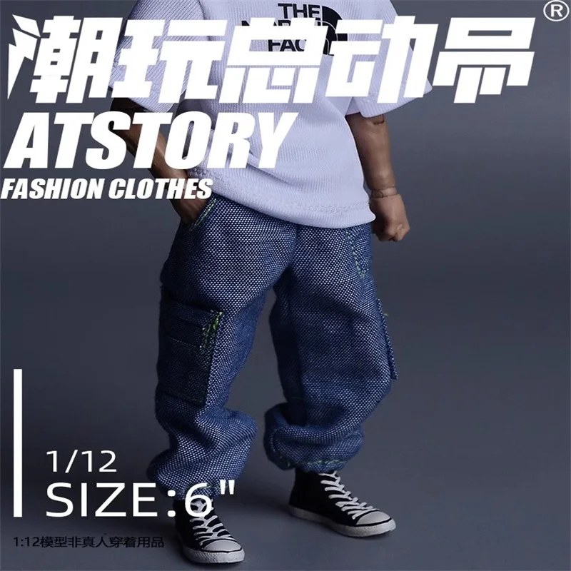 

1/12 Male Soldier Blue Jeans Clothing Model Accessories Fit 6'' Action Figure Toy In Stock Hot Sale