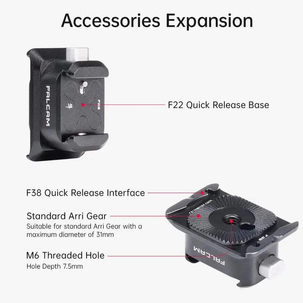 FALCAM F22A3806 F22 naar F38 Arri Adapter Quick Release Base Mount Standaard ARRI-uitrusting voor camerakooi