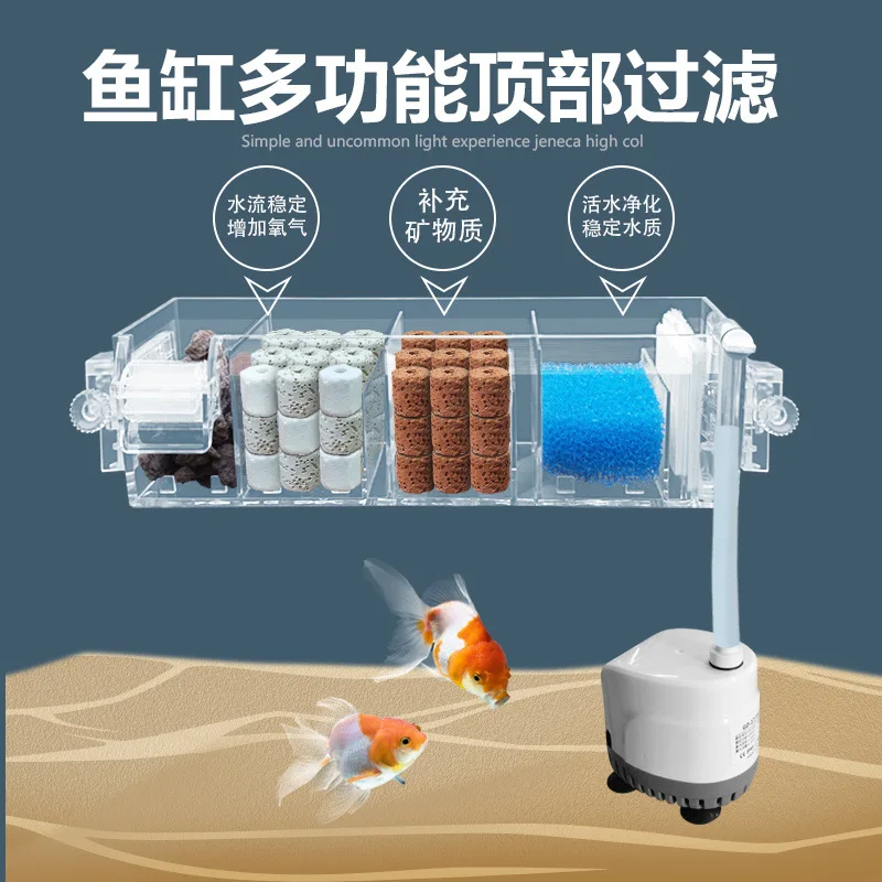 

Suitable forFish tank filter circulation system Three-in-one upper water circulation Small submersible pump Oxygen pumping Filte