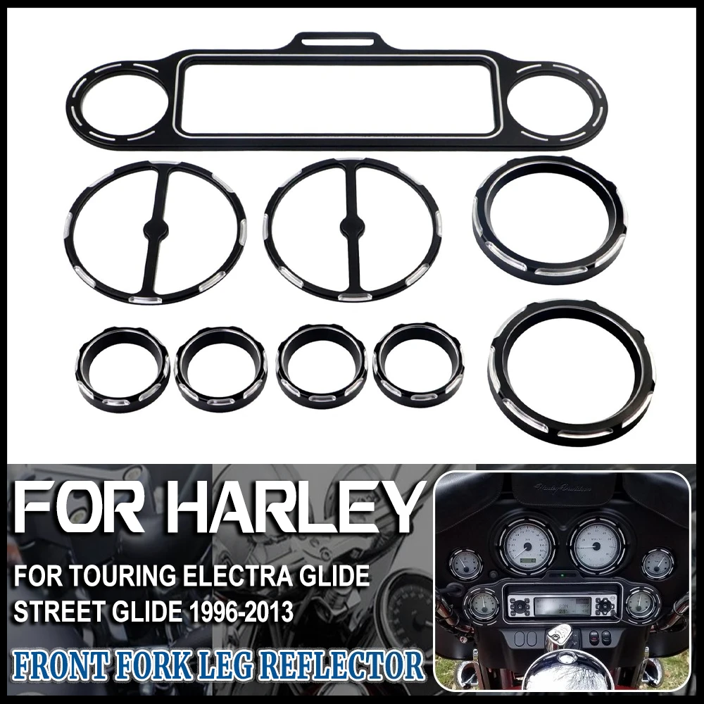 

Stereo Accent Speedometer Gauge Bezel Trim Ring Speaker Cover for Harley Touring Electra Glide Street Glide 1996-2013