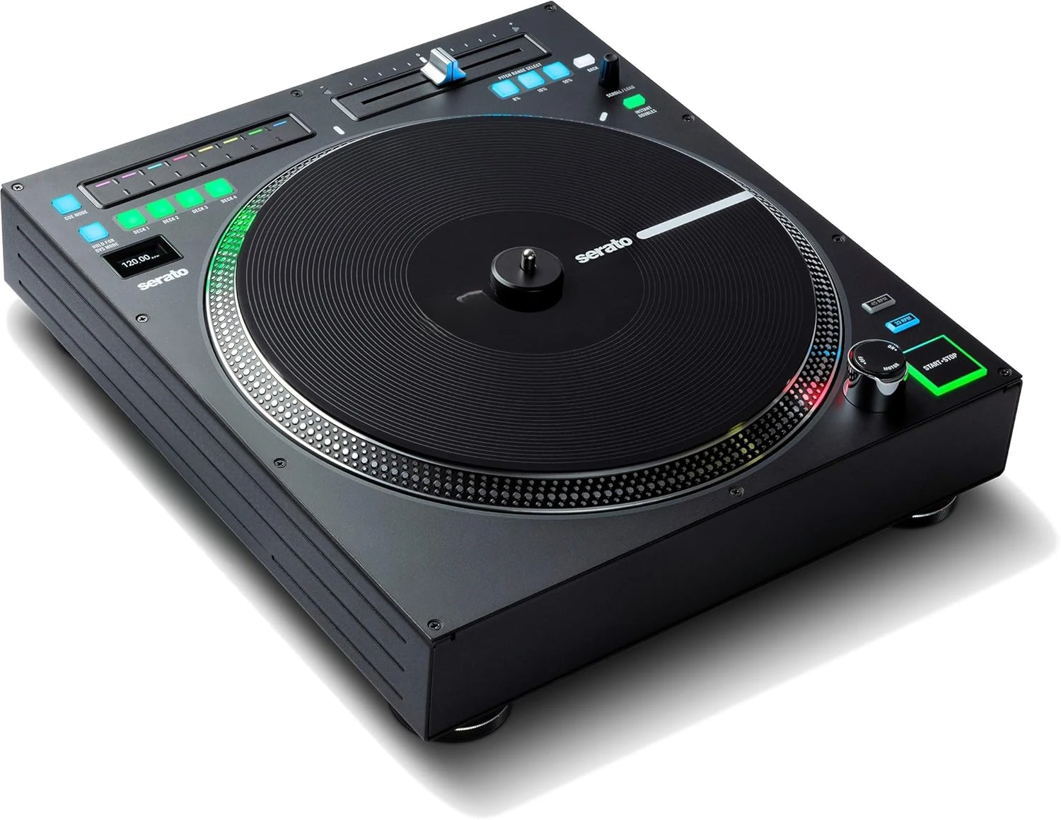 12-Inch Motorized Vinyl Like Turntable with USB MIDI & DVS Control for Traktor, Virtual Serato DJ, Black (TWELVEMKII)