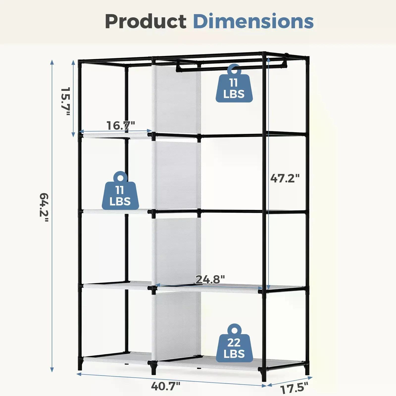 Sweetcrispy Spacious Freestanding Wardrobe Storage Unit - Portable Garment Rack with Cover Keeps Contents Clean, Space-Saving Modern Furniture, Small Room Organization Product for Bedroom