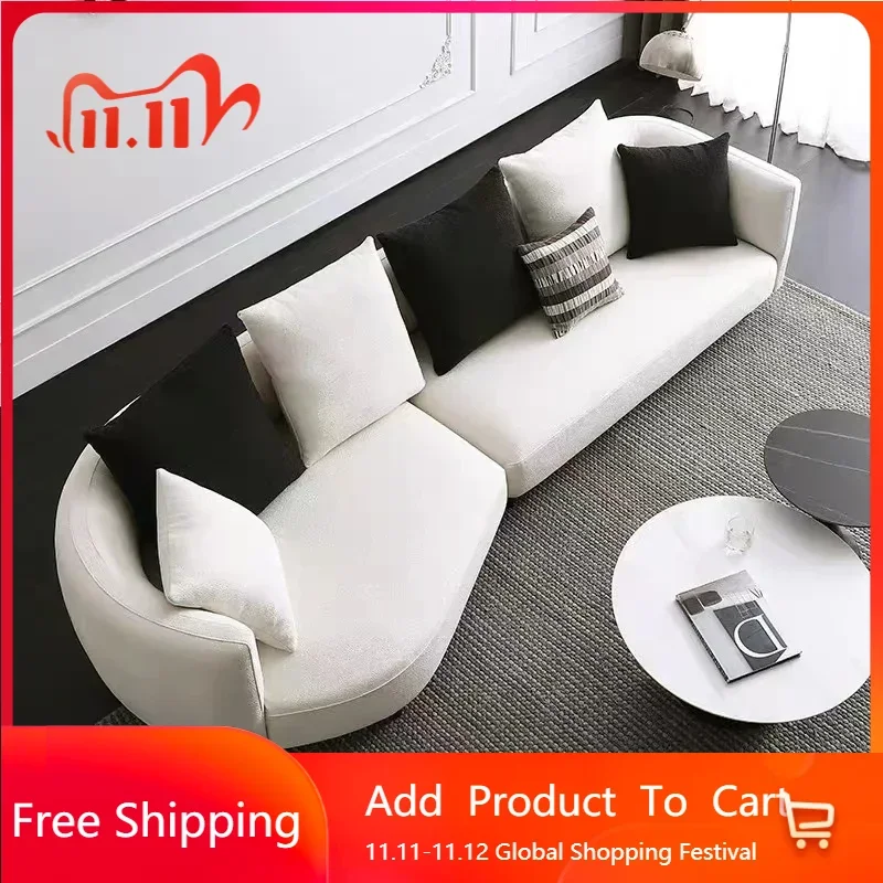 

Craft Modern Couches Living Room Curved Comfortable Nordic Puffs Sofa Lounge Designer Solid Minimalist Divano Home Furniture
