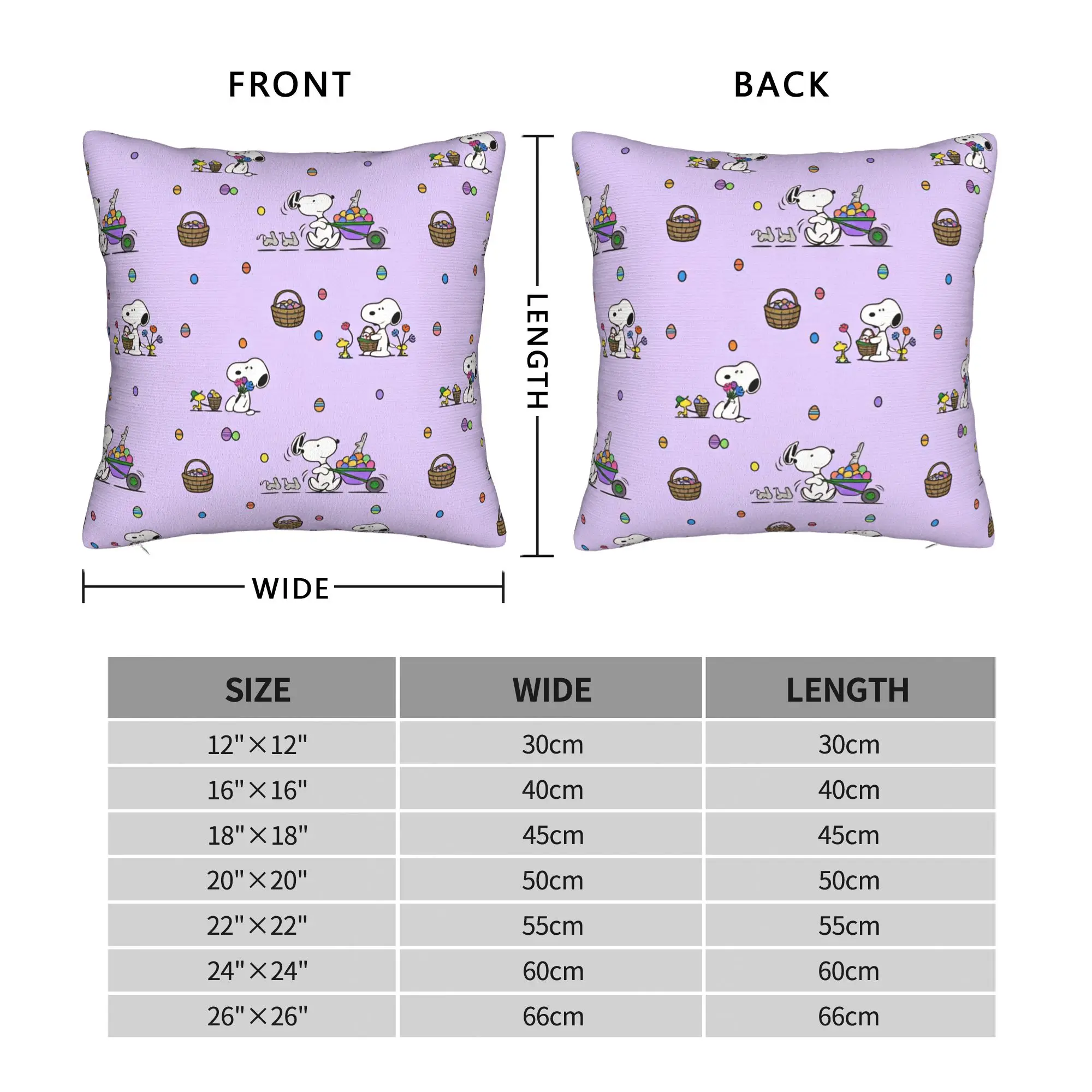 Nordic Snoopy Woodstock Easter Eggs Cushion Cover Soft  Throw Pillow Case Home Decor - view 4