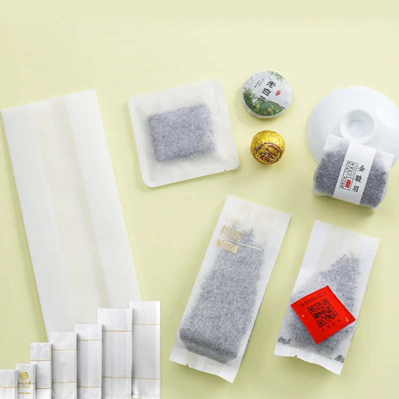 50Pcs/Lot Cotton Paper Tea Packaging Bag Heat-sealed Separate Storage Translucent