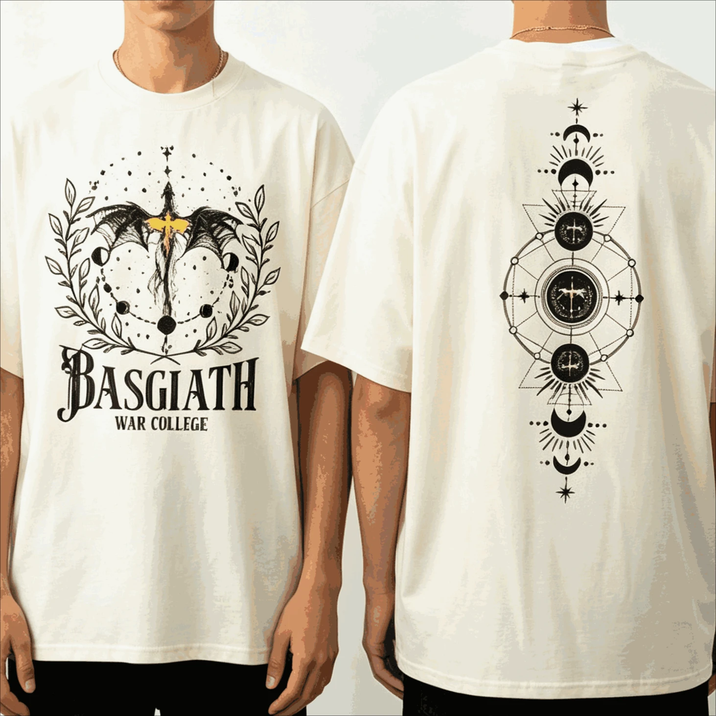 Hot Sale Retro Basgiath War Collage Fourth Wing T-shirt Y2K Men Women Soft O-Neck Tee Loose Fit Street Fashion Daily Wear Tops