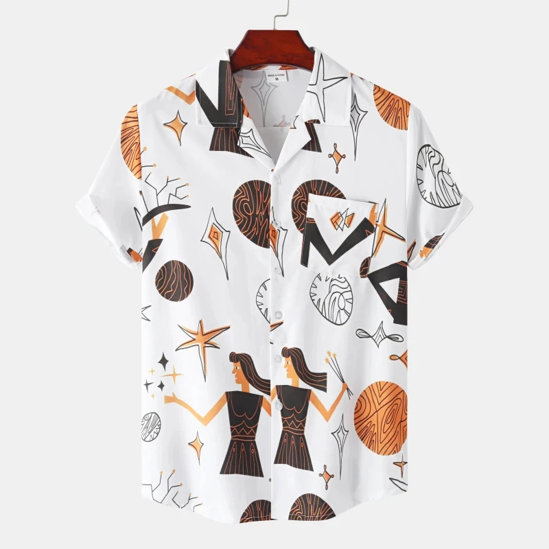 Summer Rainbow Men\'s Vocation Lapel Camisa Oversized Hawaiian Shirts 3d Print Fashion Men Women Beach Short-sleeved Blouse Tops