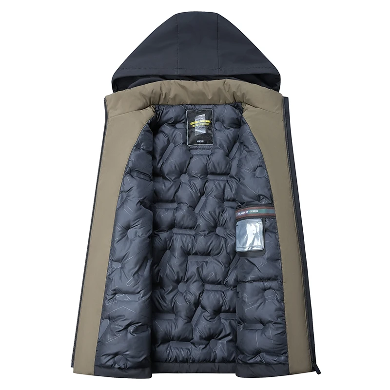 Detachable Hooded Padded Jacket Windproof Warm Wear Resistant Fashion Casual High-quality Fabric Crisp Comfortable Skin Coat