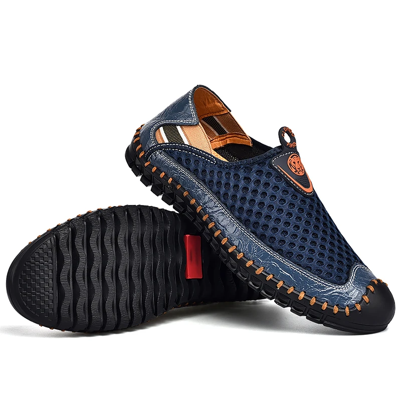 CLOHOO Men\'s Mesh Breathable Lightweight Shoes Non Slip Sandals Hiking Climbing Shoes Casual Rubber Sole Stitching Sneaker