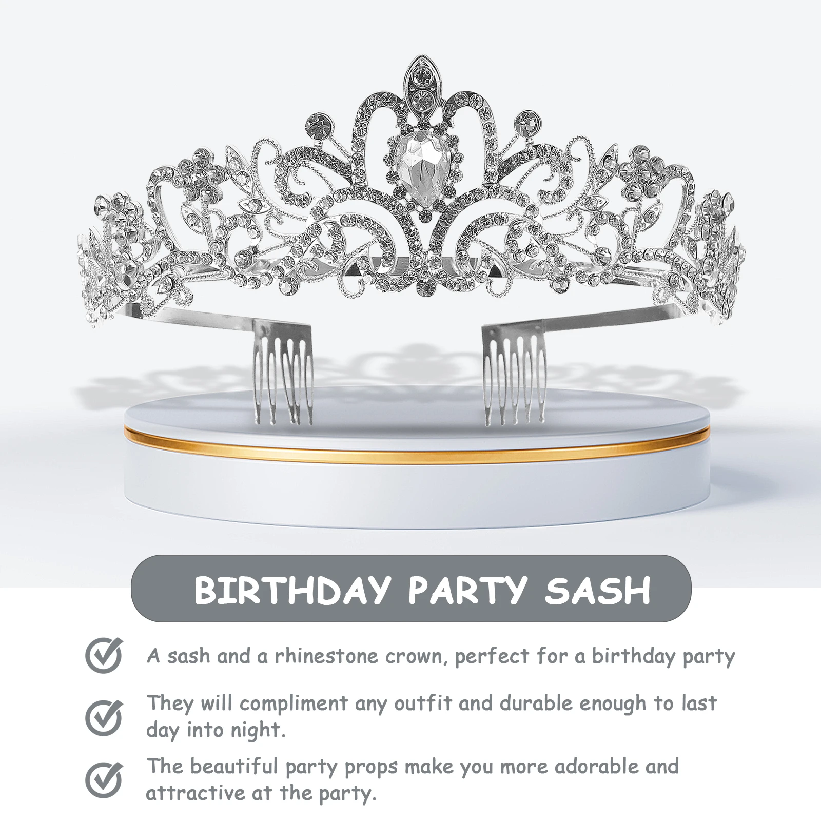 

Ремешок с короной, реквизит для вечеринки, пояс для дня рождения, тиара со стразами, повязка на голову, реквизит из сплава, аксессуары для волос, подарки для девочек