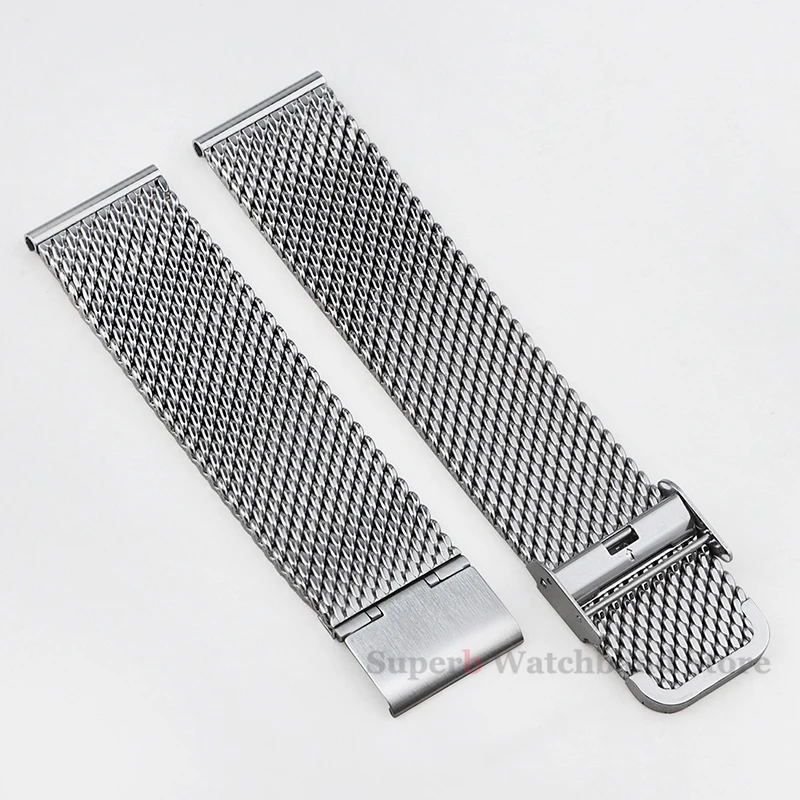 1.0 cinturino per orologio in acciaio inossidabile con cinturino in maglia milanese 18mm 20mm 22mm 24mm cinturino cinturino spessore 3mm per DW per Omega