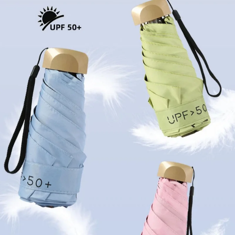 

Mini pocket umbrella, ultra lightweight and portable, women's UV resistant umbrella, foldable sun protection umbrella,1pc