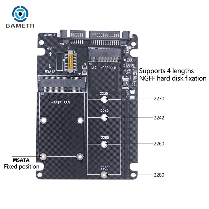 Adaptador de disco duro SATA de 60Gbps a M2, NGFF, SSD, MSATA a SATA, M.2, NGFF a SATA