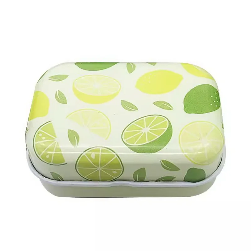 32 Pcs(1 Box) Little Fresh Lemon DIY Mini Cover Iron Tin Box Earphone Ring Metal Case / Can/Pill Cute Small Kit/Candy Storage