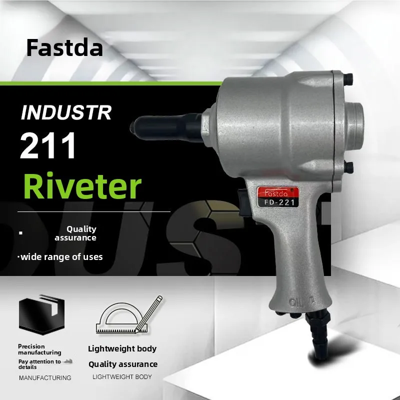 Pneumatic Rivet Gun Fd-221 Pneumatic Riveting Machine Gun-Type Rivet Gun Rivet Pliers Tool 2.4-4.8mm