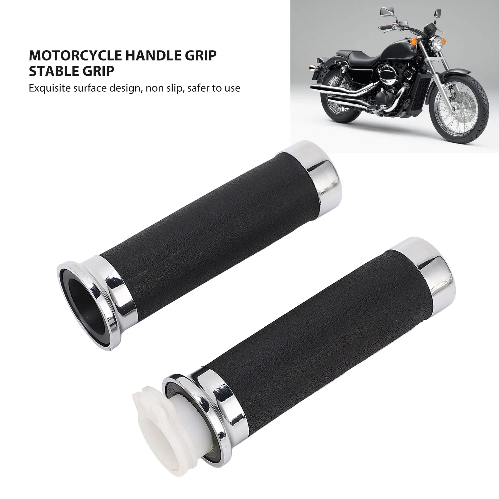 1Pair Motorcycle Handle Grip Ergonomic Slip Resistant Throttle Handle Replacement For Shadow 400 750 VT600 VT750