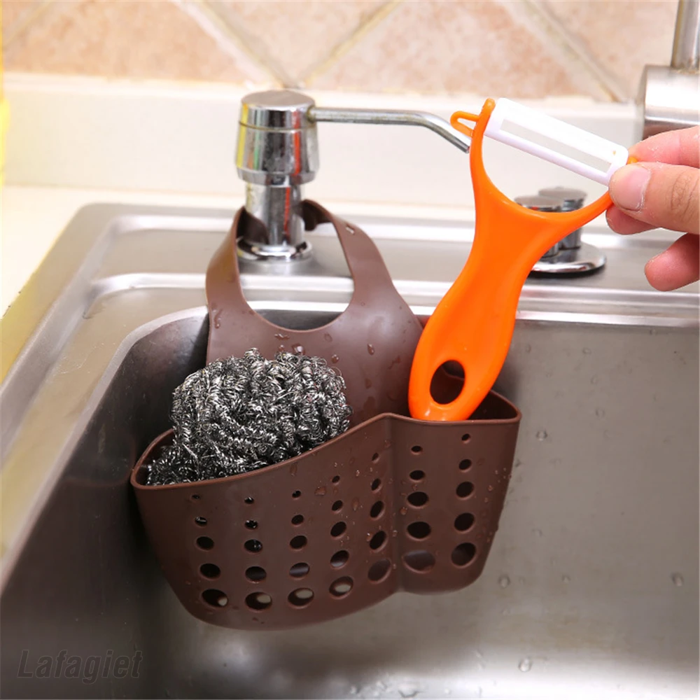 Sink Storage Holder Drain Rack Hang Adjustable Basket Bag Dish Drainer Bathroom Soap Sponge Shelf Organizer Kitchen Accessories