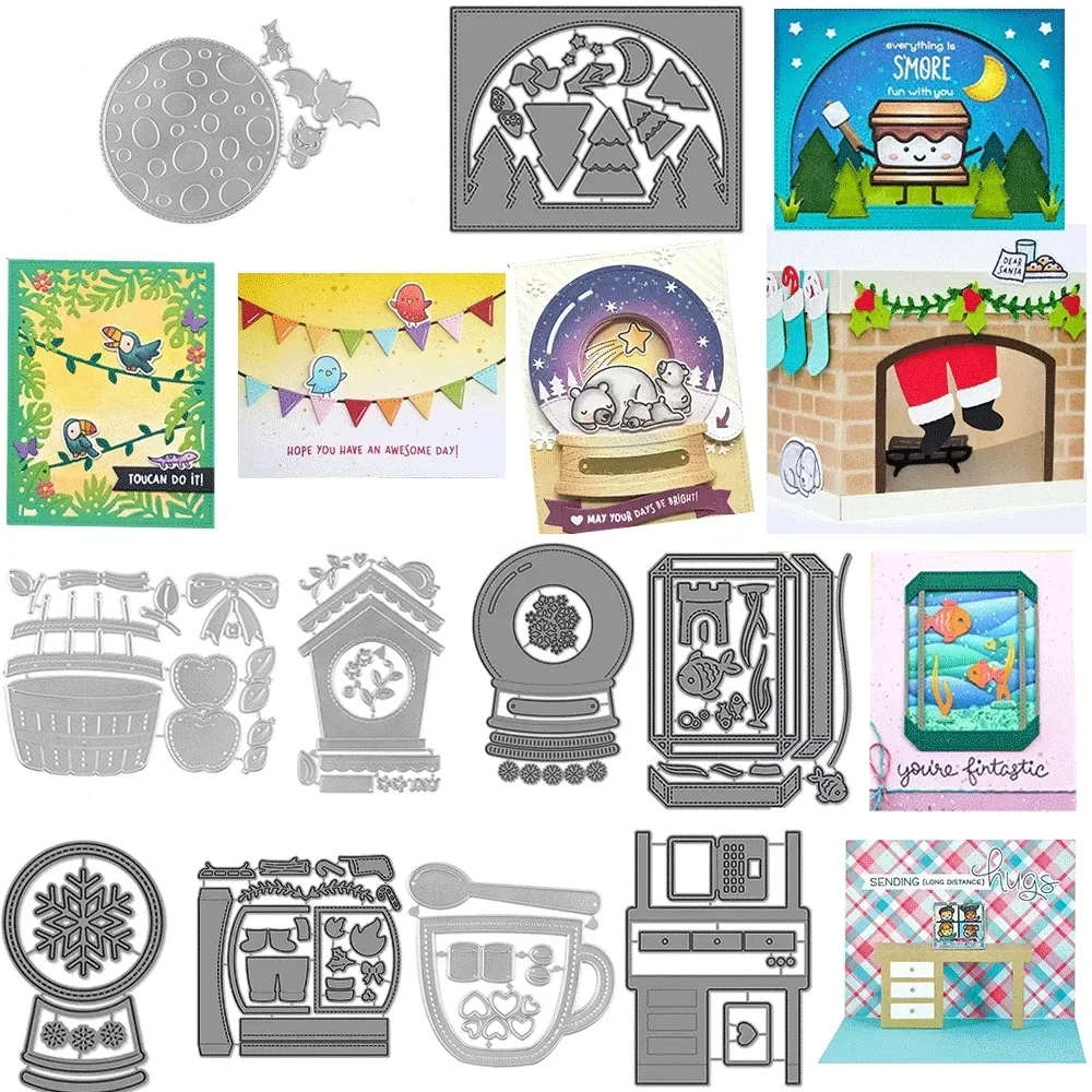 Magic Iris Schneekugel Add-on Metall-Stanzformen, Prägung, gestanzter Bienenstock für DIY-Kartenherstellung, Scrapbooking, Bastelbedarf