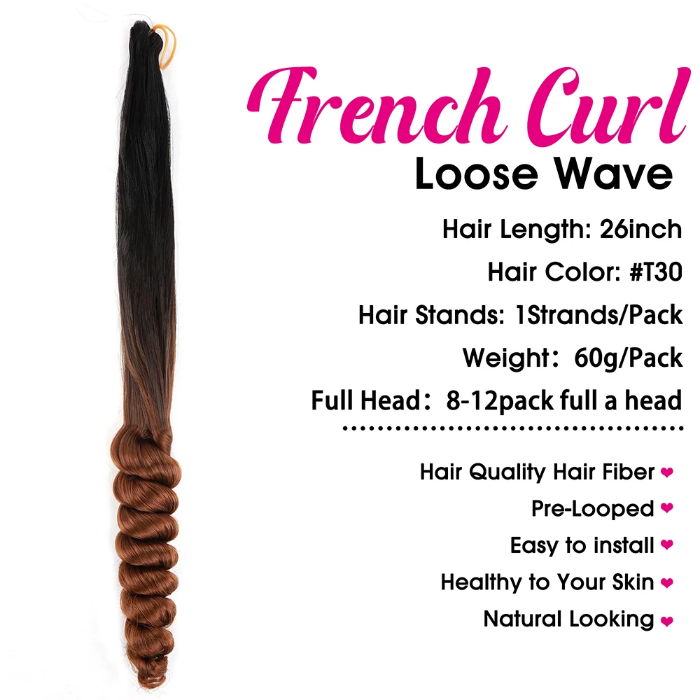 Synthetic Spring Twist Pre-looped Braiding Hair Extensions Curly Water Wave Passion Twist Ombre Ginger Deep Wave Crochet Braids