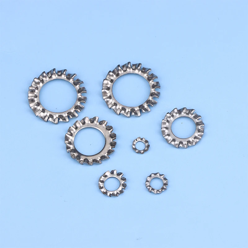 7 Dimensioni M3 M4 M5 M6 M8 M10 M12 160 Pz/scatola In Acciaio Inox Esterno Multi Dente Star Lock Rondelle Assortimento Set