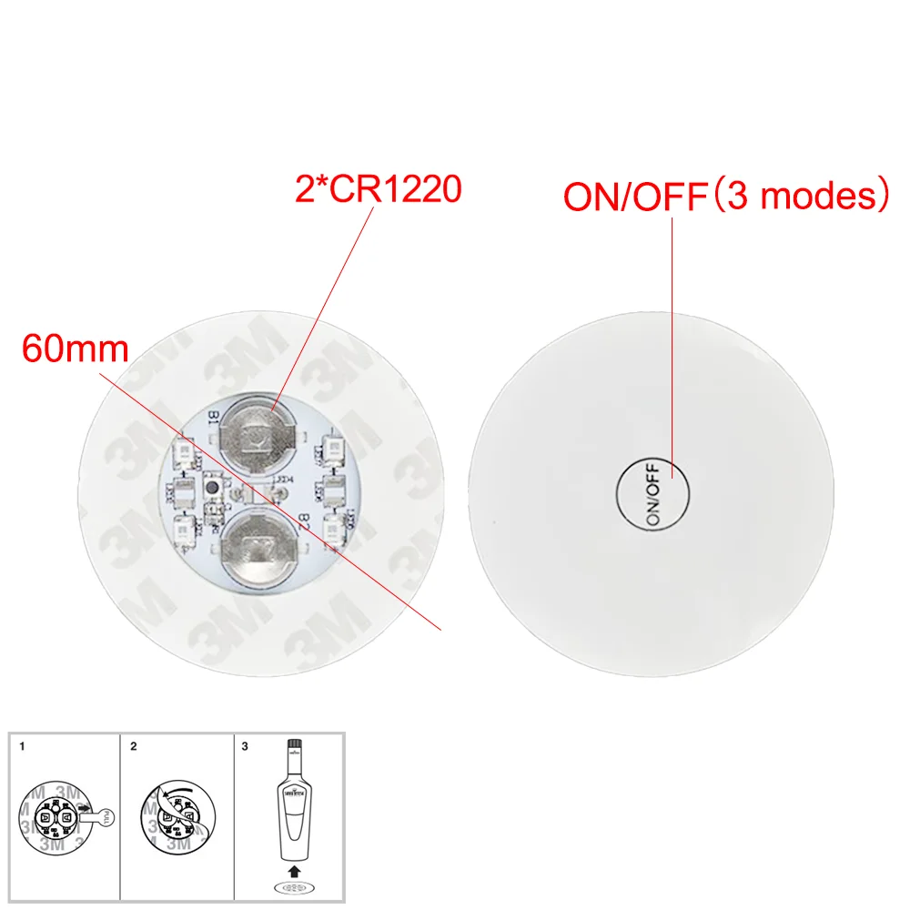 Botellas LED, posavasos, lámparas luminosas, pegatinas para tazas, luces alimentadas por batería, Bar de Navidad, KTV, fiesta de boda, cóctel, vasos, florero