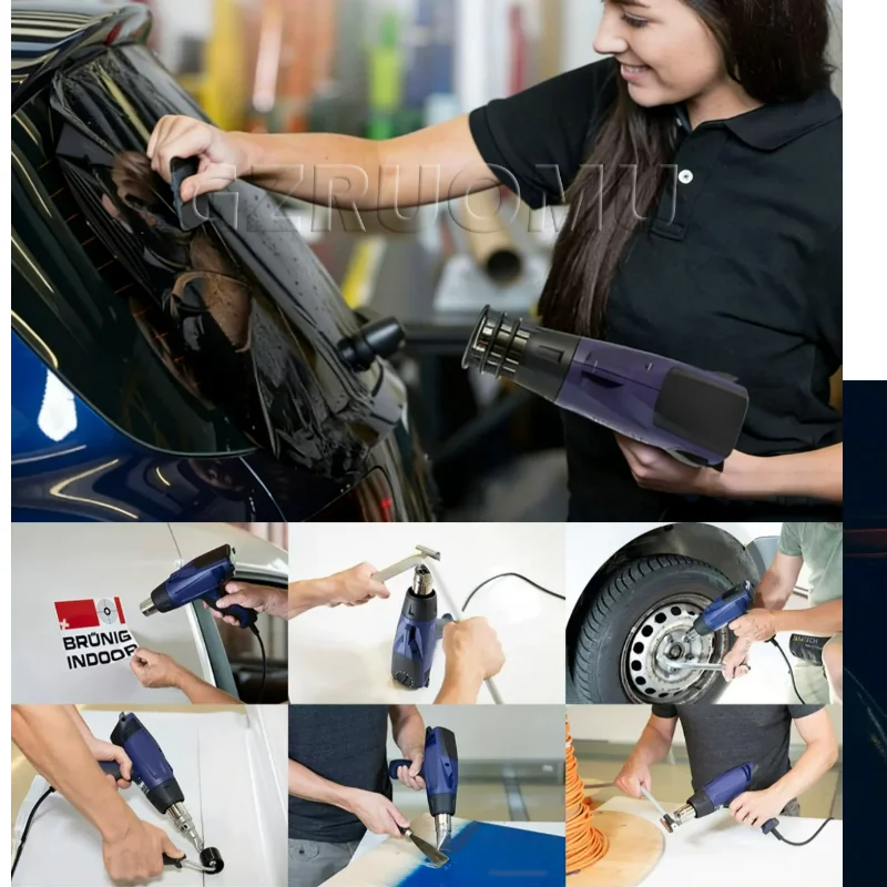 Professional 2300W Heat Gun High Power Adjustable Temperature  Industrial Electric Heat Gun Automobile Film Baking Gun Tool