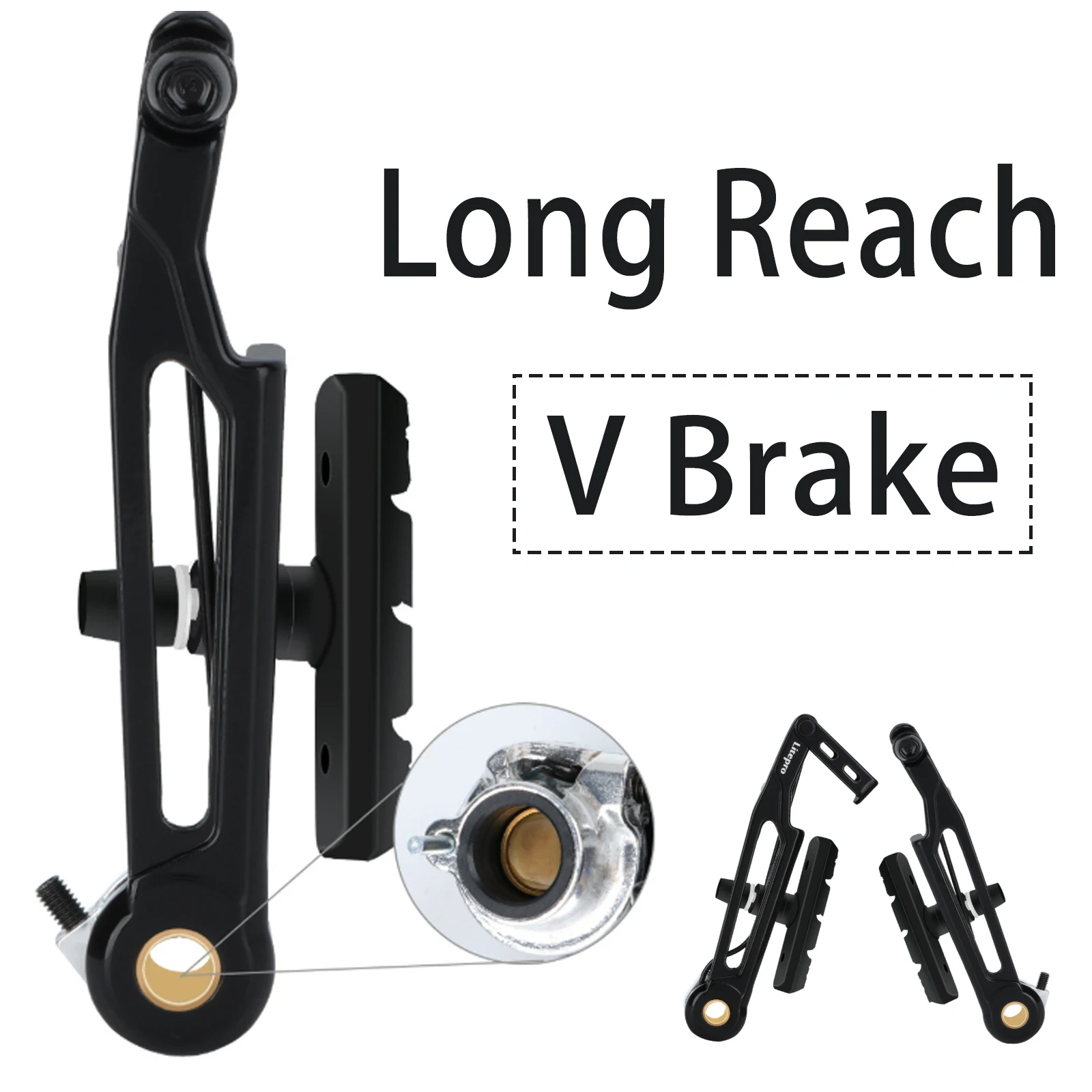 

Bicycle Brakes V Brake Ultralight Long Reach Brake Caliper V Brake Set Aluminum Alloy for Folding Bike