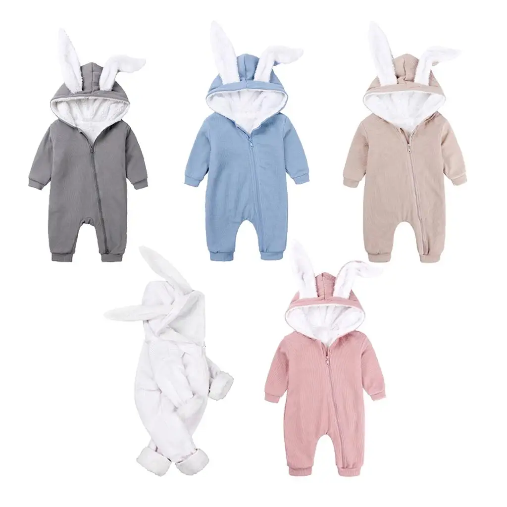 Suits Jumpsuits Baby Rompers with 2 Big Plush , Zipper Type,