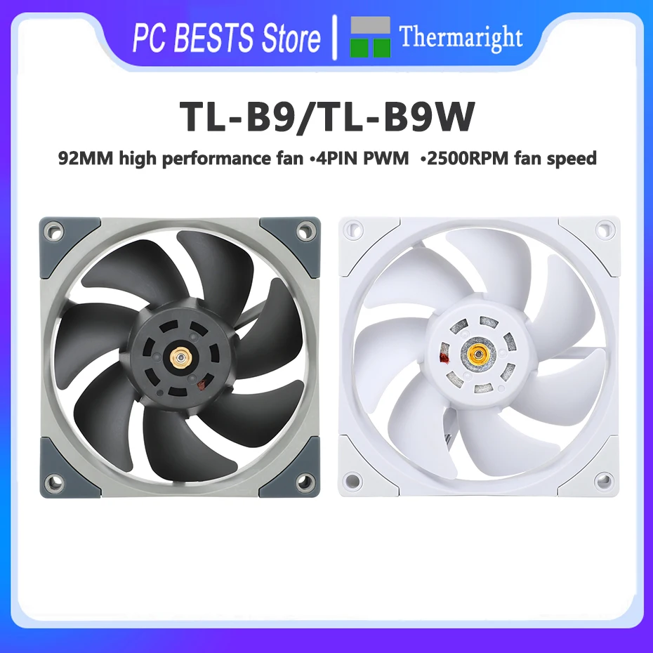 Thermalright TL-B9/B9W Case Cooling Fan 92mm 4PIN PWM High Performance Air Pressure fans 2500 RPM Radiator fan