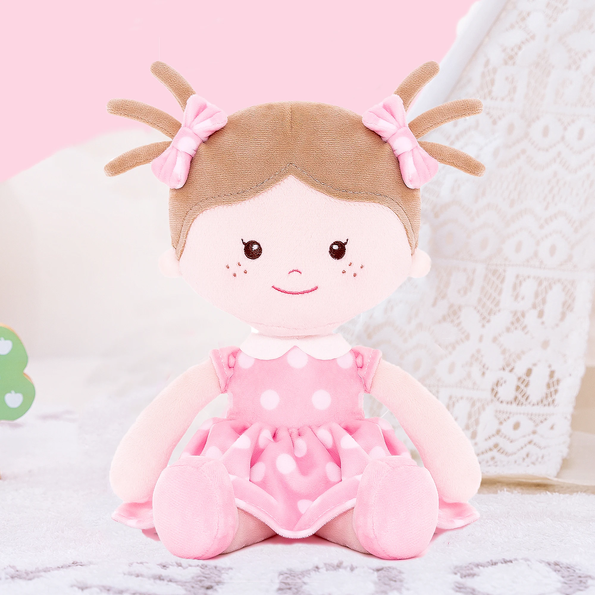 Plush Baby Doll Baby Girl Gifts Milly Polka Dot Series for Baby's first Birthday Gift and Special Occasions 30cm