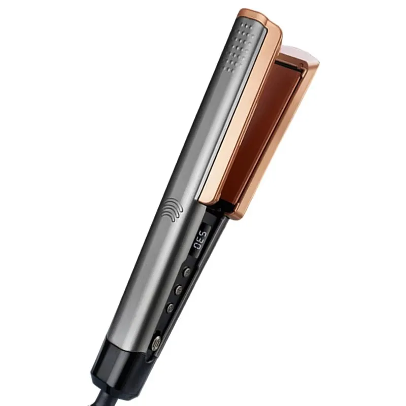 

2 and 1 Ceramic-coated wide straight hair rods, multi-functional LCD flat iron and curling comb styling salon tools