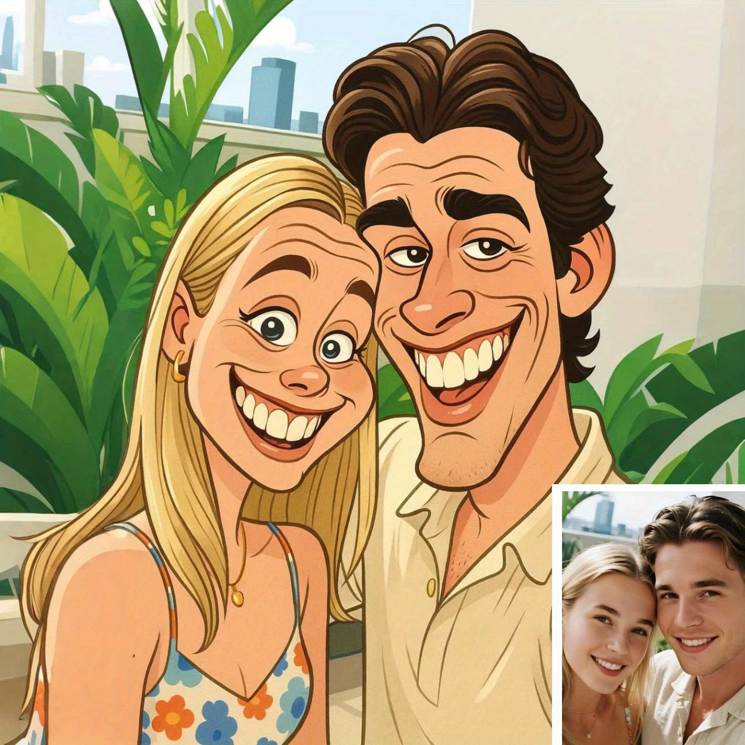 

Personalized Photo Comic-Style Wall Art Custom Funny Expressions Canvas Print Valentine's Day Anniversary Birthday Gift posters