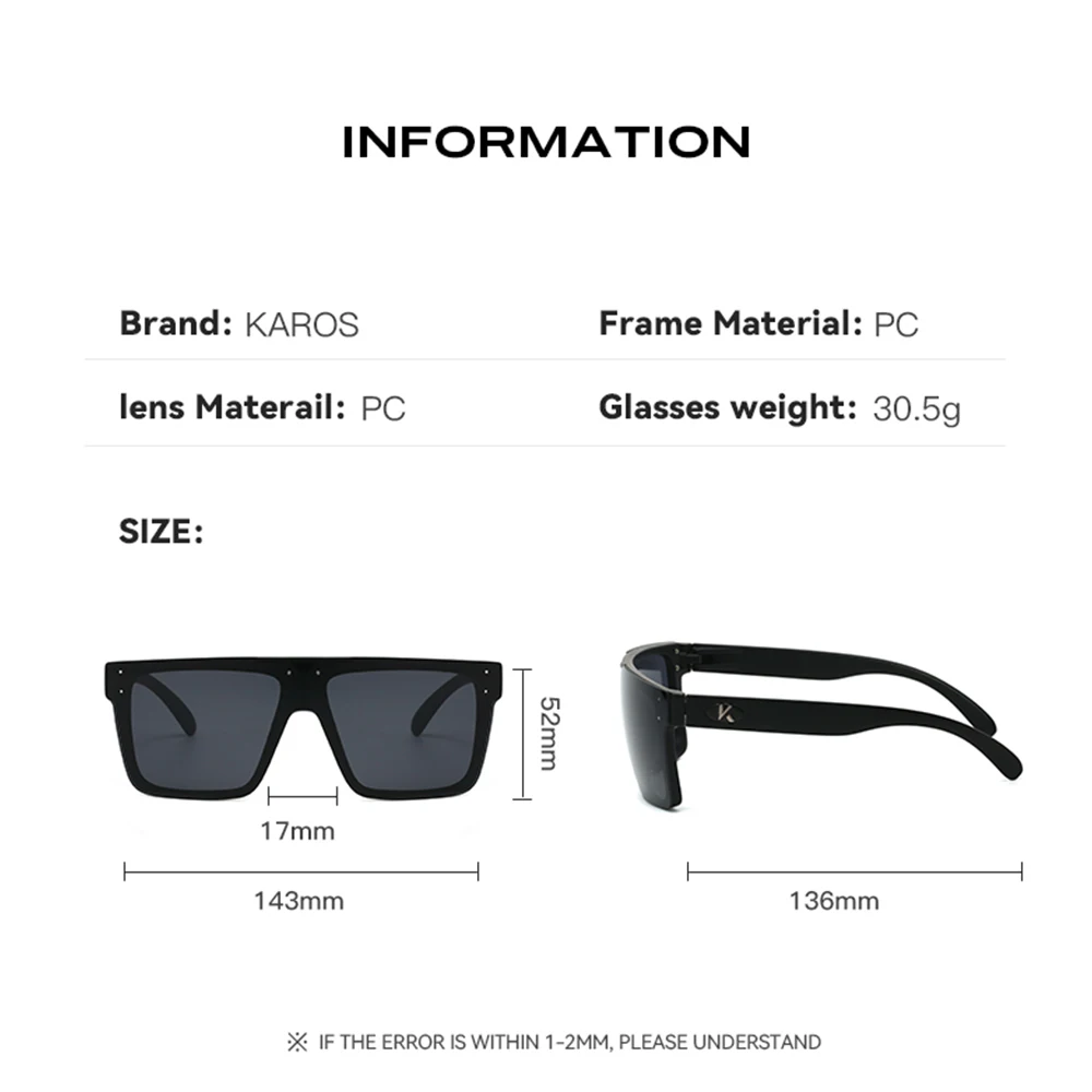 2 قطعة/المجموعة Karos النظارات الشمسية الكلاسيكية الرجال النساء أزياء مربع النظارات الذكور نظارات شمسية خمر القيادة النظارات الرياضة ظلال #3