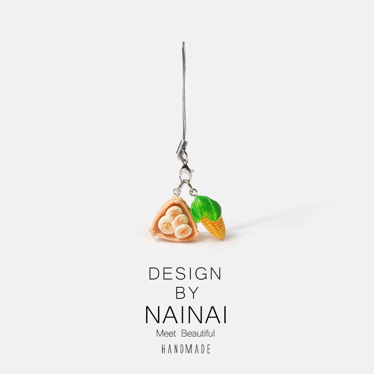 Miniature Simulated 3D Breakfast Vegetables Mobile Phone Lanyard Creative Food Keychain Backpack Accessory Decoration