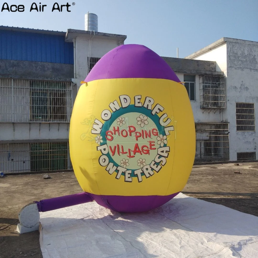 Huevos de Pascua inflables, decoraciones inflables de patio de vacaciones de Pascua de color amarillo gigante para fiesta de Pascua y exhibición de jardín
